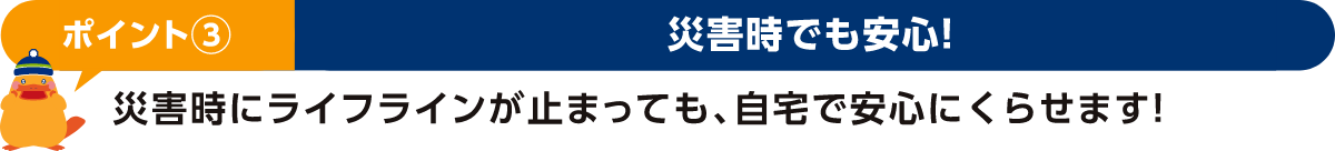 ポイント③ 災害時でも安心！